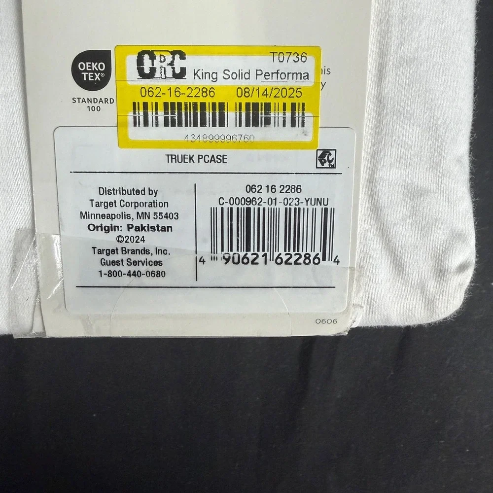 King Solid Performance 400 Thread Count Pillowcase Set White - Threshold